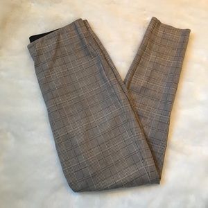 Zara Fall Plaid Faux Suede Stretch Pants